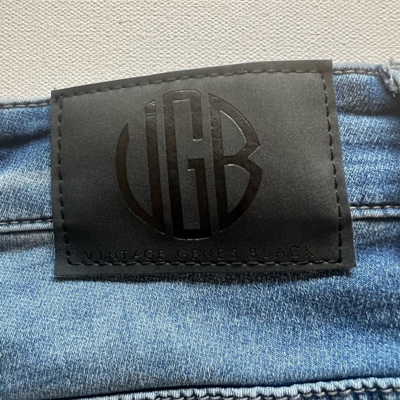 Vintage Genes Black Jeans Men's Size 32x11 Slim Straight Blue Shorts‎ (B5) - Picture 7 of 7